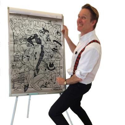 Kev F Comic Flipchart Square image